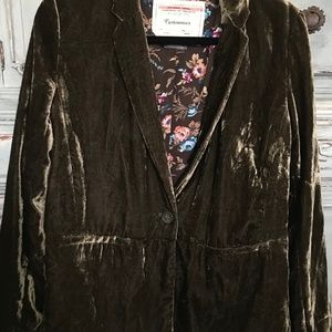 Velvet Jacket in Warm Chocolate Color, Cartonnier for Anthropologie, Size 4